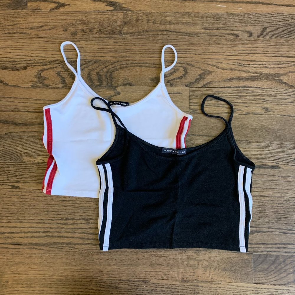 2x Brandy Melville stripe crop tops